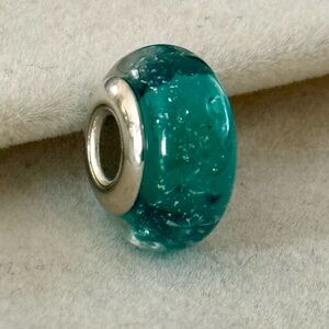 Elegant tropical Teal murano Charm fit Pandora bracelets